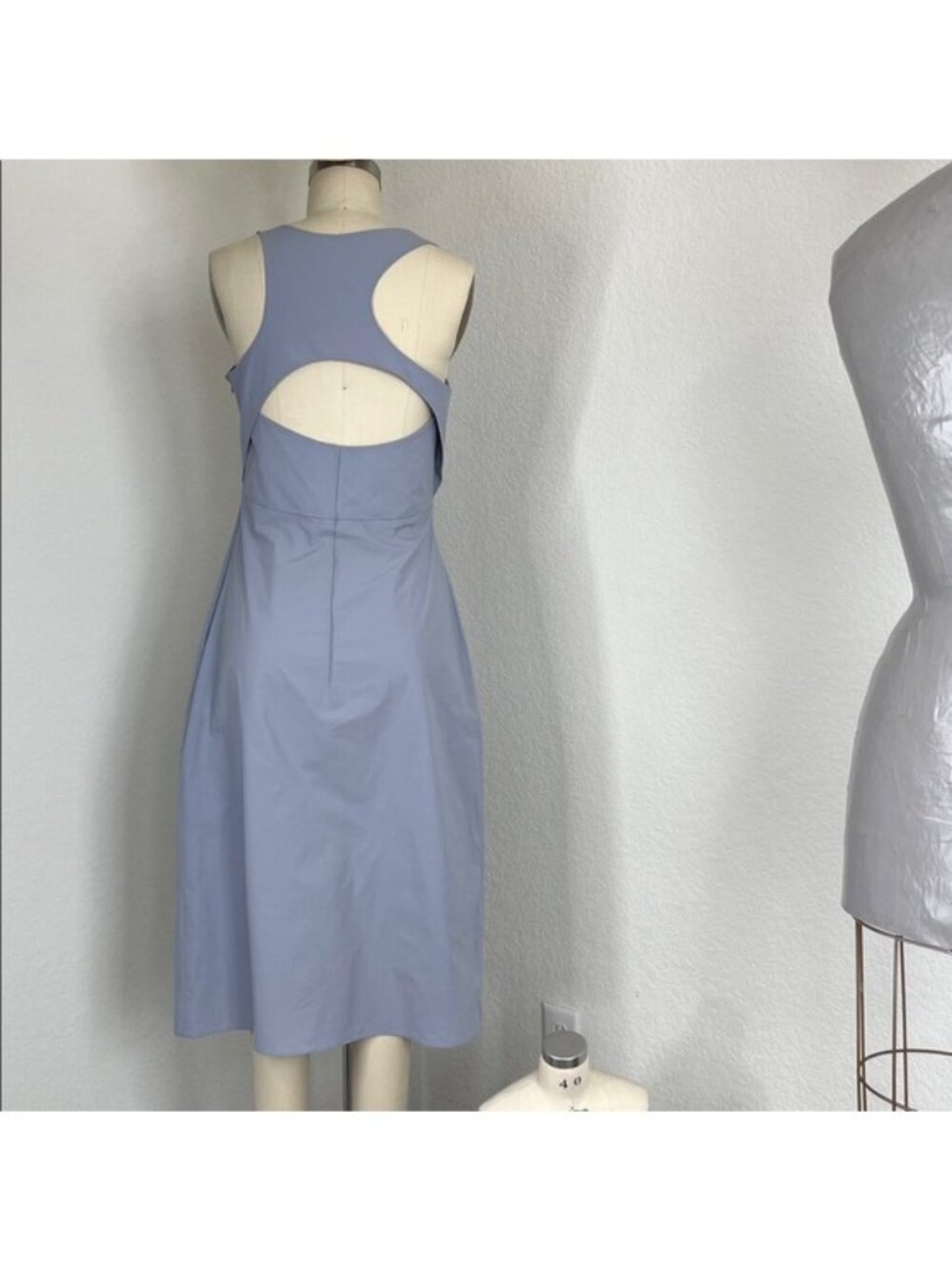 Hyein Seo Racerback Off Center Cut Out Back Midi Dress